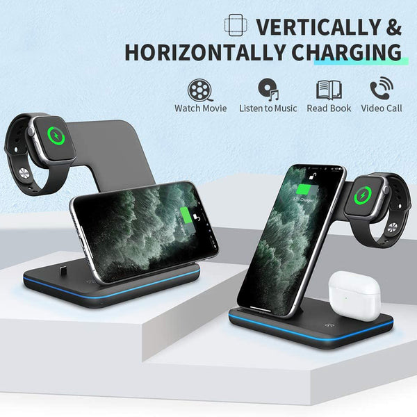 Apple & Android 3 In 1 Wireless Charger Stand